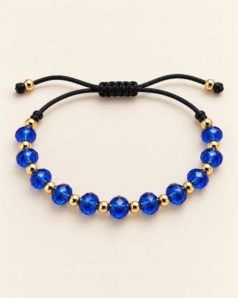 Pulsera de cristal azul cobalto