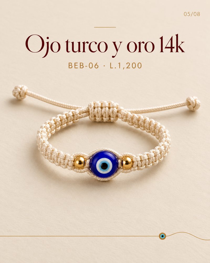 Ojo turco y oro 14k