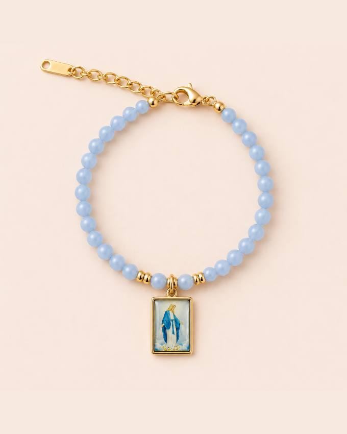 Pulsera escapulario azul claro