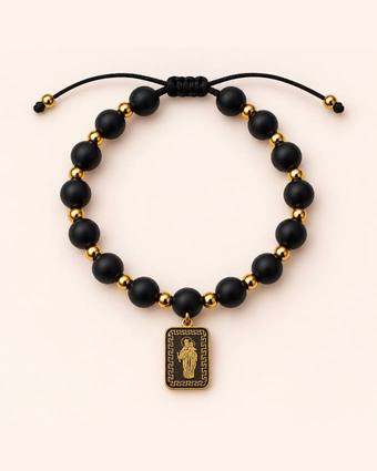 Pulsera de ónix con escapulario