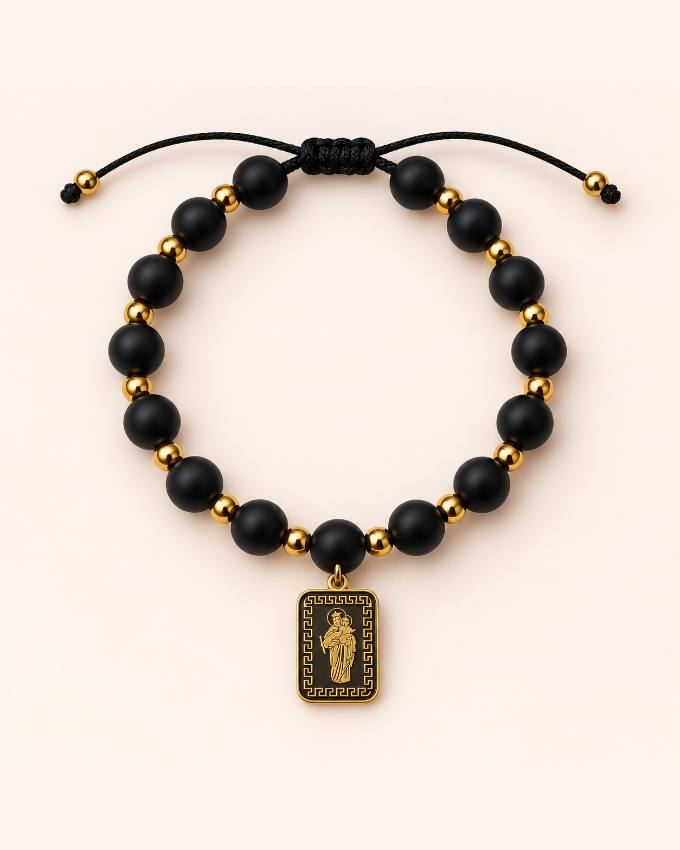 Pulsera de ónix con escapulario