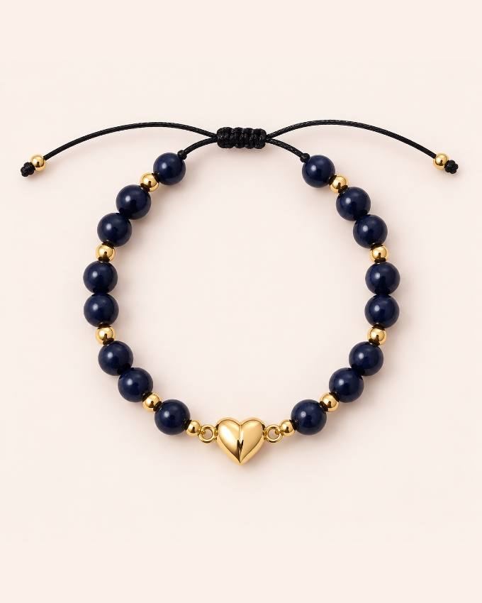 Pulsera de lapislázuli con corazón