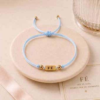 Pulsera Fe celeste