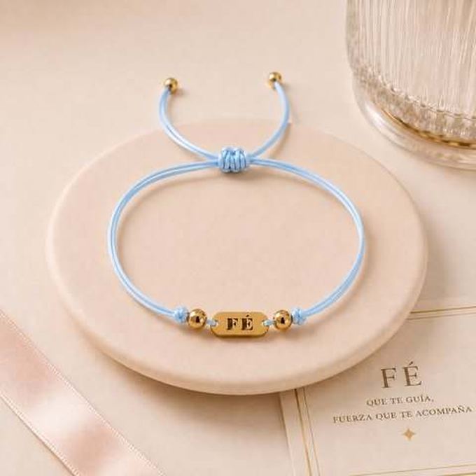 Pulsera Fe celeste