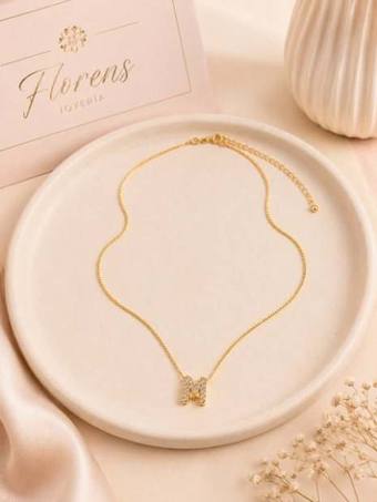 Cadena inicial de circonias, laminado oro 18k