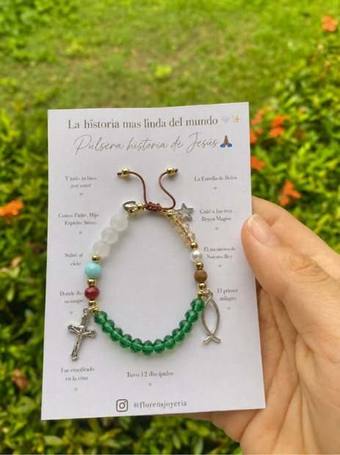 Pulsera Historia de Jesús, gris