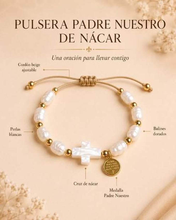 Pulsera Padre Nuestro de Nácar