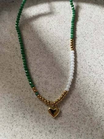 Cadena de corazón, laminado oro 18k