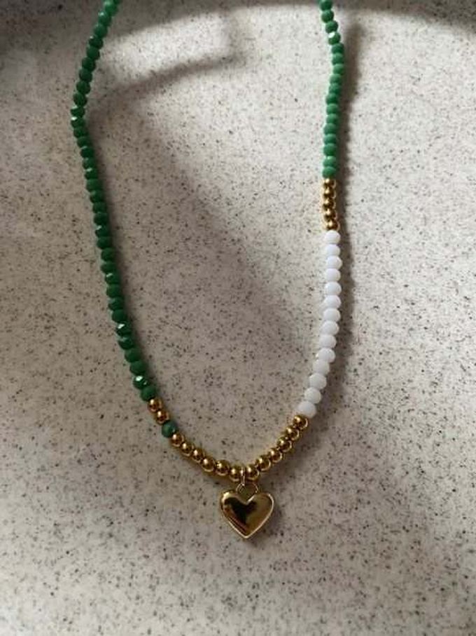 Cadena de corazón, laminado oro 18k
