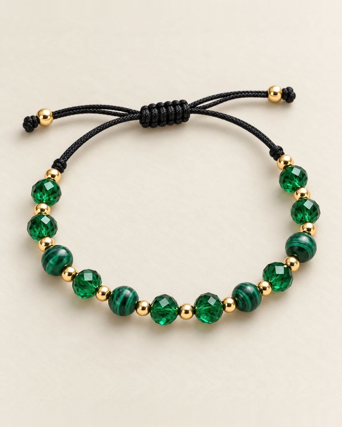 Pulsera de cristal verde esmeralda, foto 1 de 2