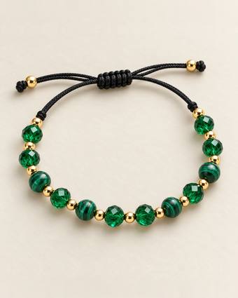 Pulsera de cristal verde esmeralda
