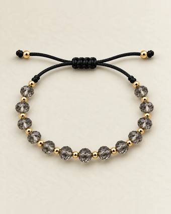 Pulsera de cristal gris humo