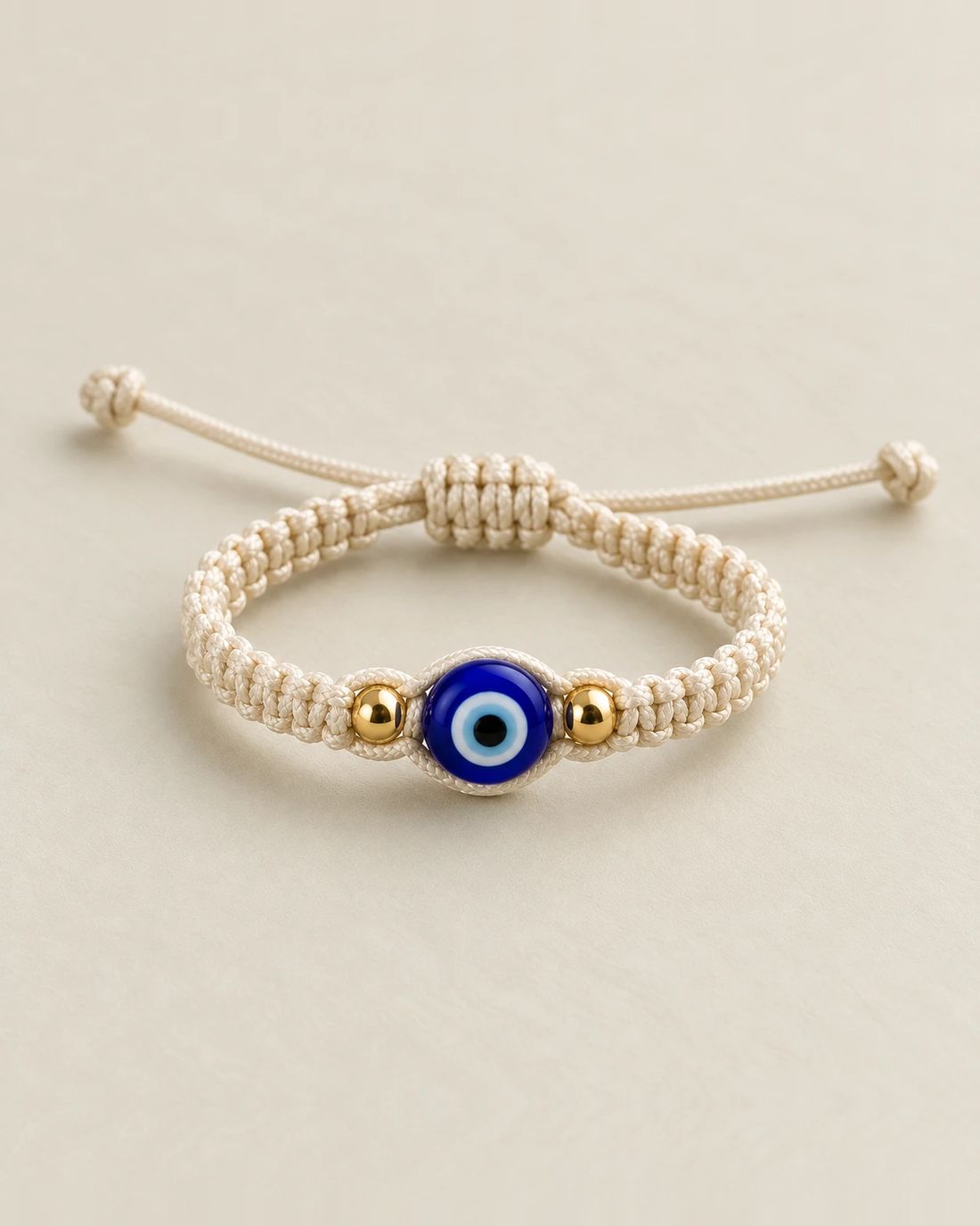 Pulsera ojo turco con balines de oro 14k, foto 1 de 3