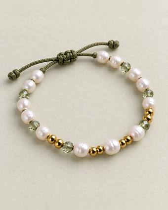 Pulsera Perla Verde Oliva