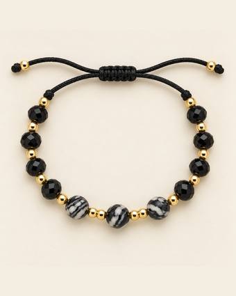 Pulsera de ónix y cuentas veteadas