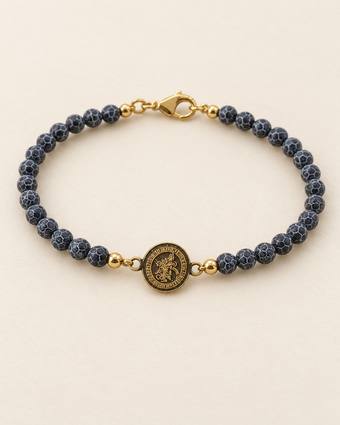 Pulsera San Miguel Arcángel de ágata gris