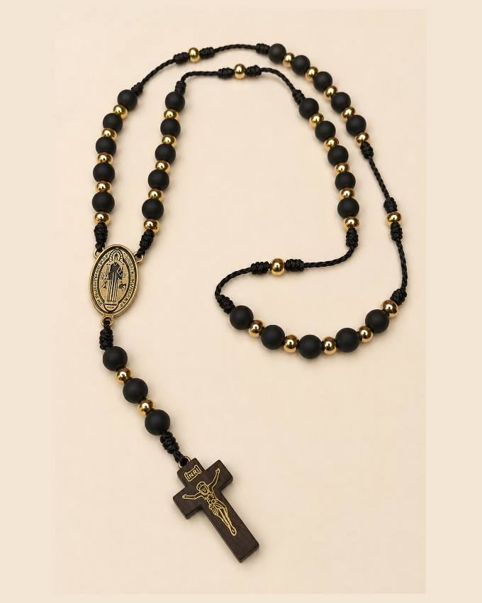 Rosario medalla ovalada San Benito