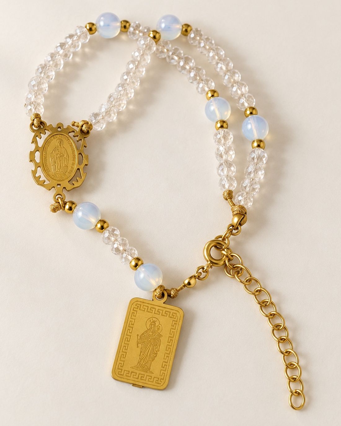Pulsera rosario Milagrosa de ópalo