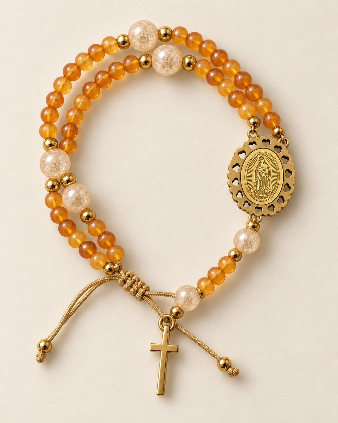 Pulsera rosario Guadalupe de ámbar