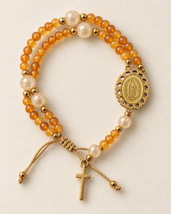 Pulsera rosario Guadalupe de ámbar