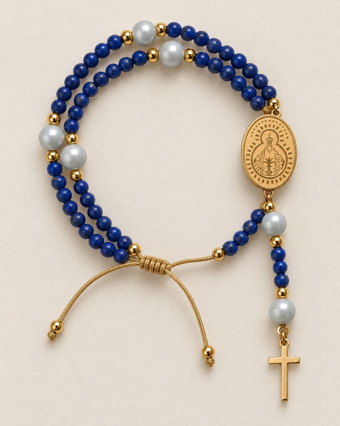 Pulsera rosario Suyapa de lapislázuli
