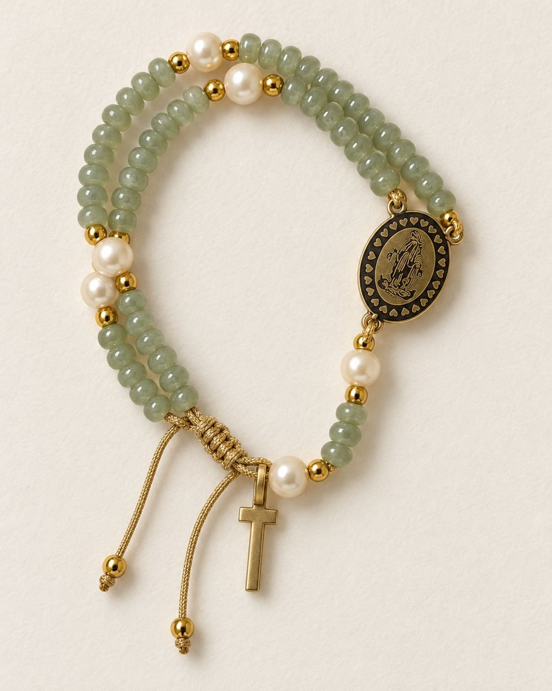 Pulsera rosario de aventurina verde