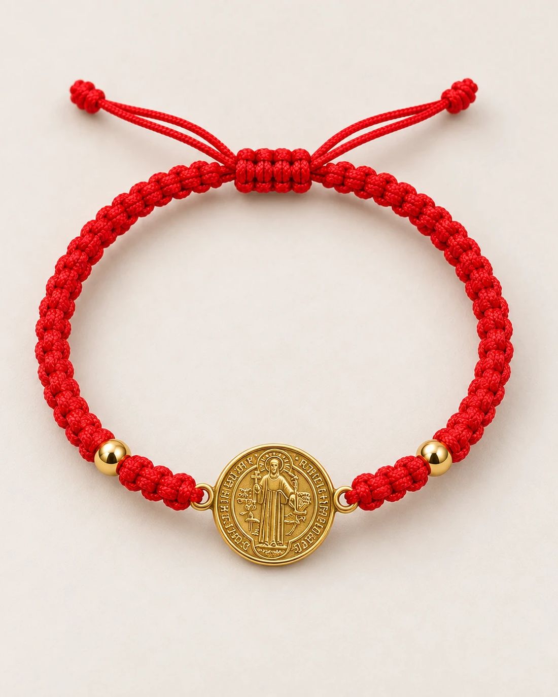 Pulsera San Benito macramé rojo, foto 3 de 4