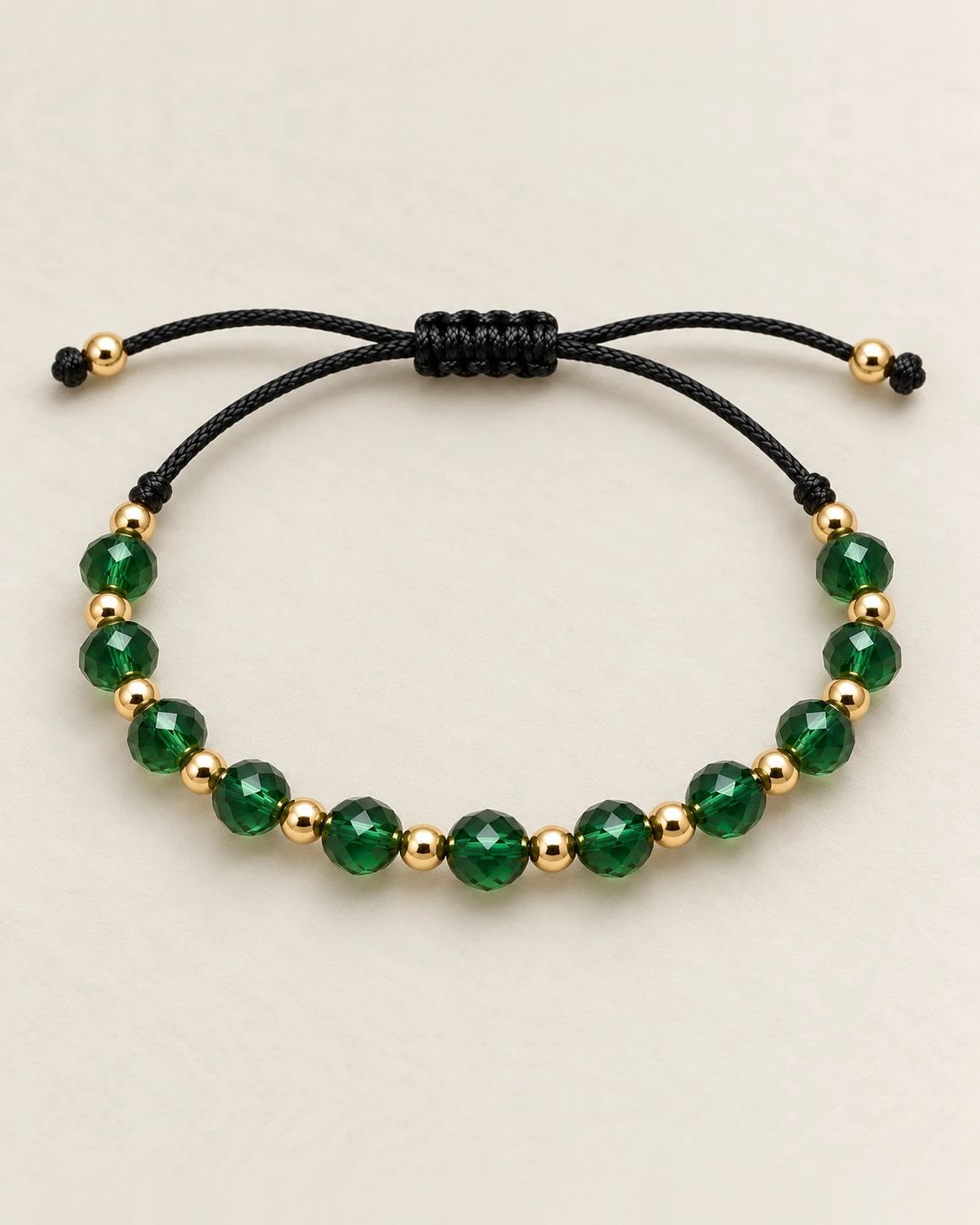 Pulsera de cristal verde bosque, foto 1 de 2