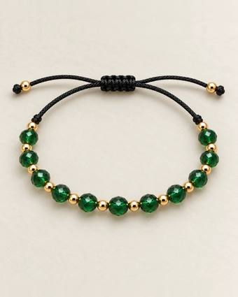 Pulsera de cristal verde bosque